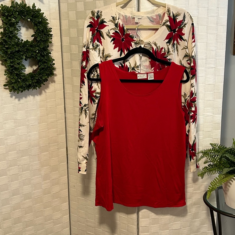 Poinsettia Christmas Cardigan by Talbots - Picture 6 of 9